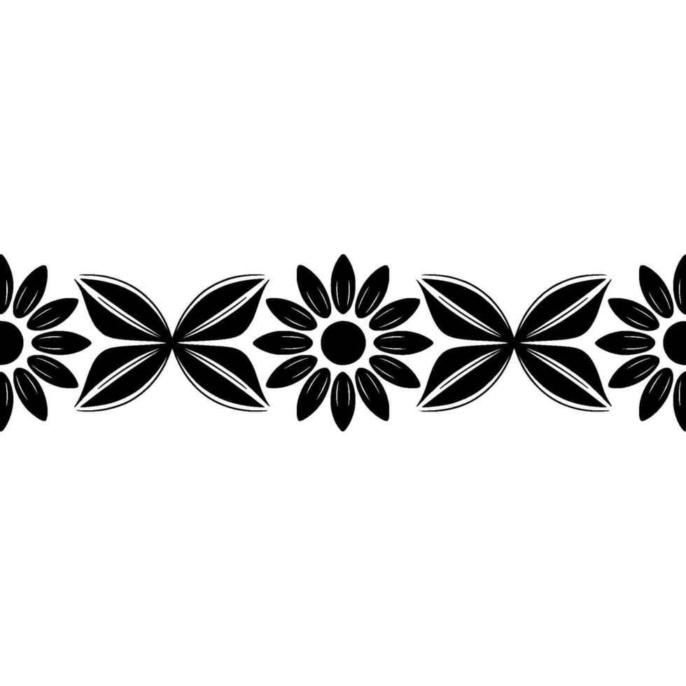 Stylized Floral Border, Minimalist , Geometric Pattern vector