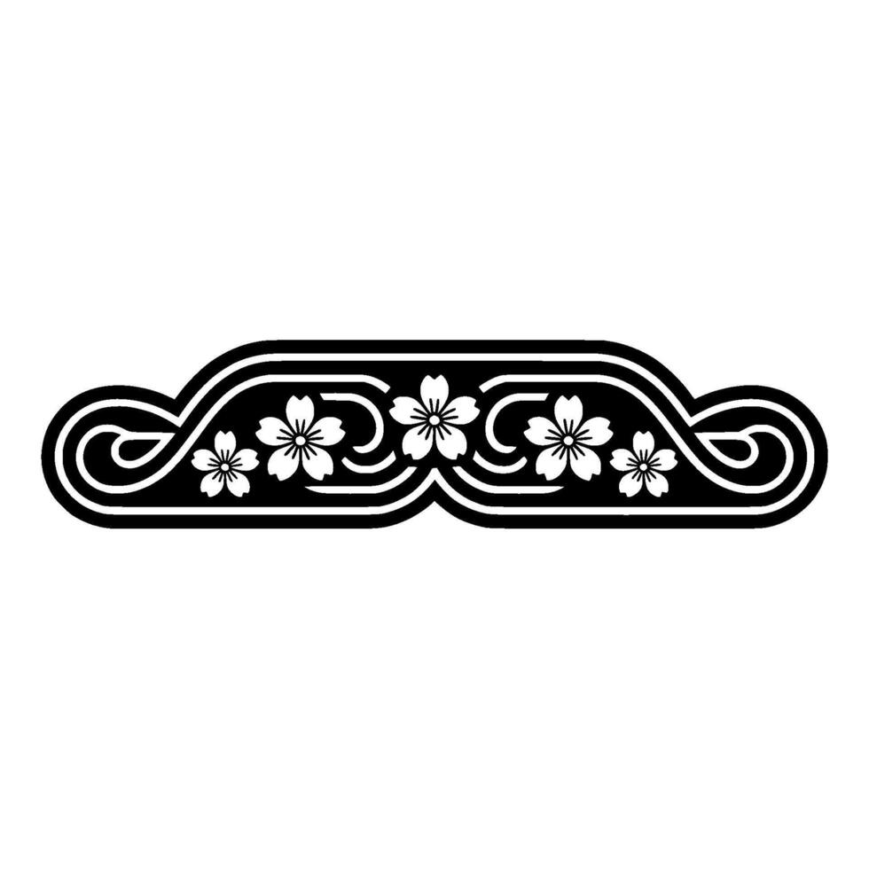 Elegant Japanese Sakura Border, Vintage, Ornamental vector