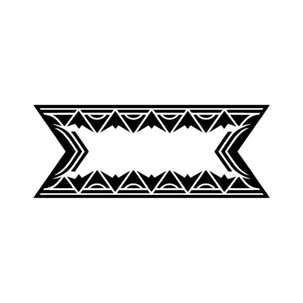 Geometric Tribal Frame, Minimalist , Shadowed Outline vector