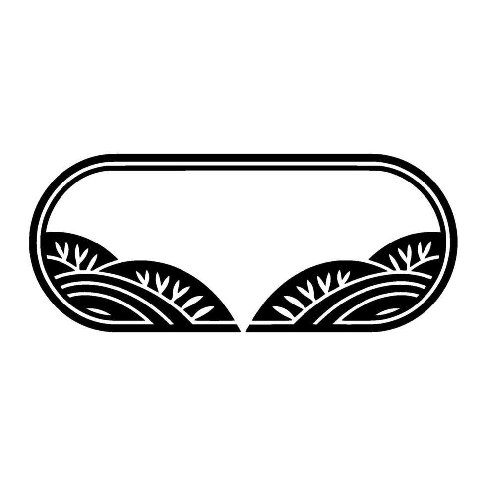 Minimalist Landscape Silhouette, Serene Horizon, Emblem vector