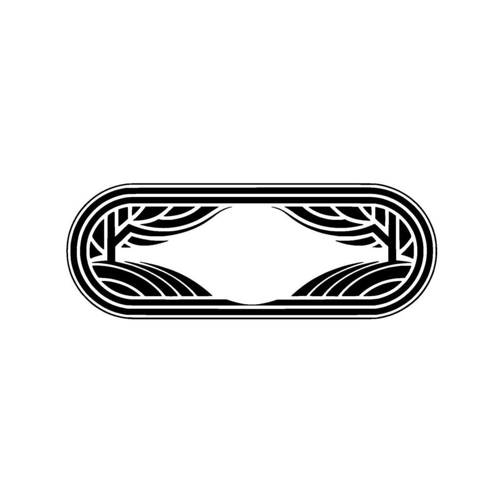Art Deco Landscape Emblem, Elegant vector