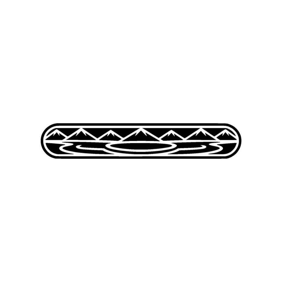 Minimalist Mountain Range Silhouette, River Reflection vector