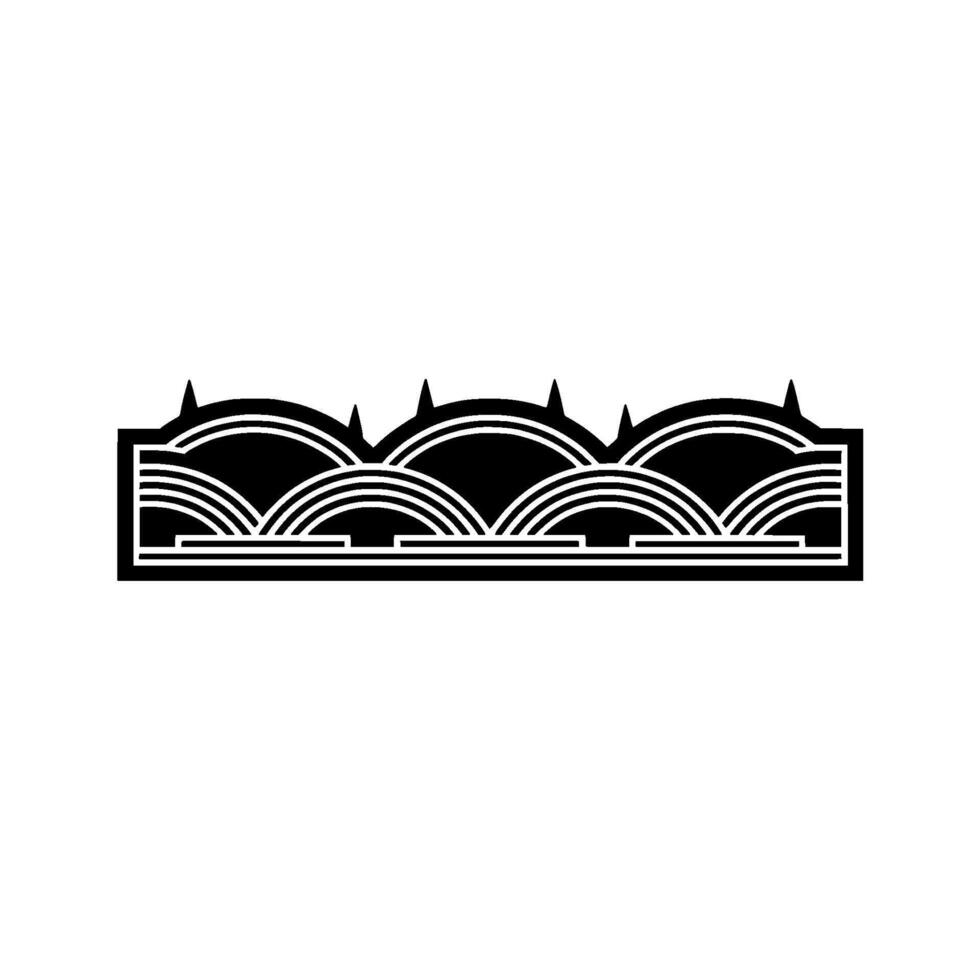 Geometric Wavecrest Border, Art Deco Style - Wave vector
