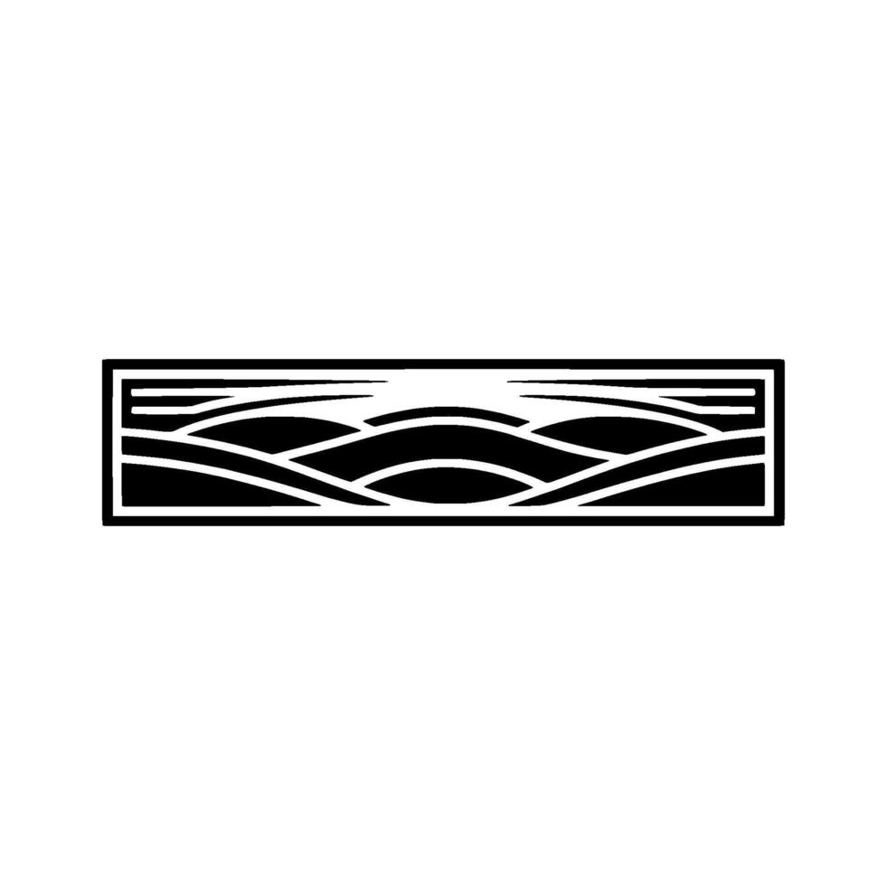 Abstract Wave Horizon, Minimalist Landscape Emblem vector