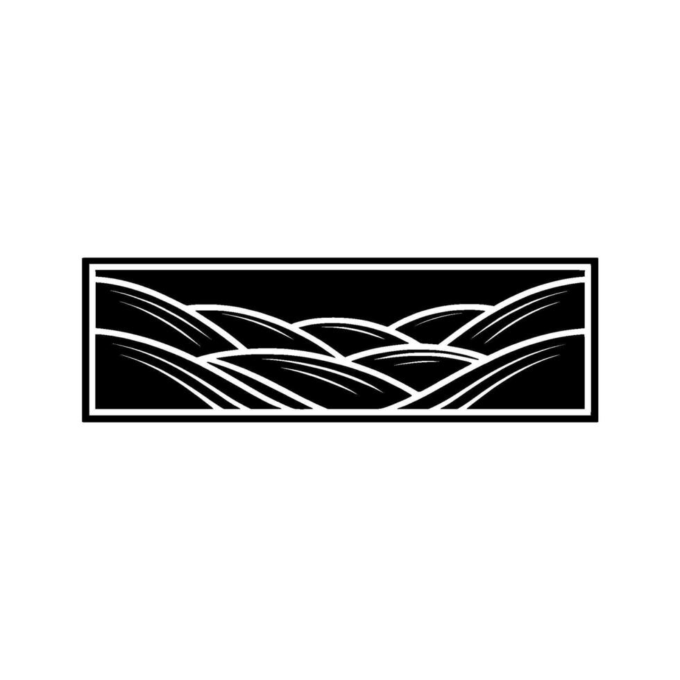 Minimalist Landscape Emblem, Serene Hills Silhouette vector
