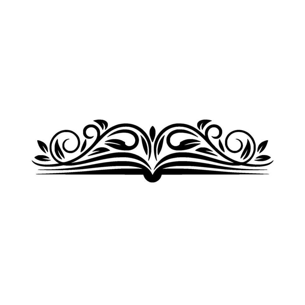 Elegant Black Floral Border, Vintage Element, alternate version 44 vector