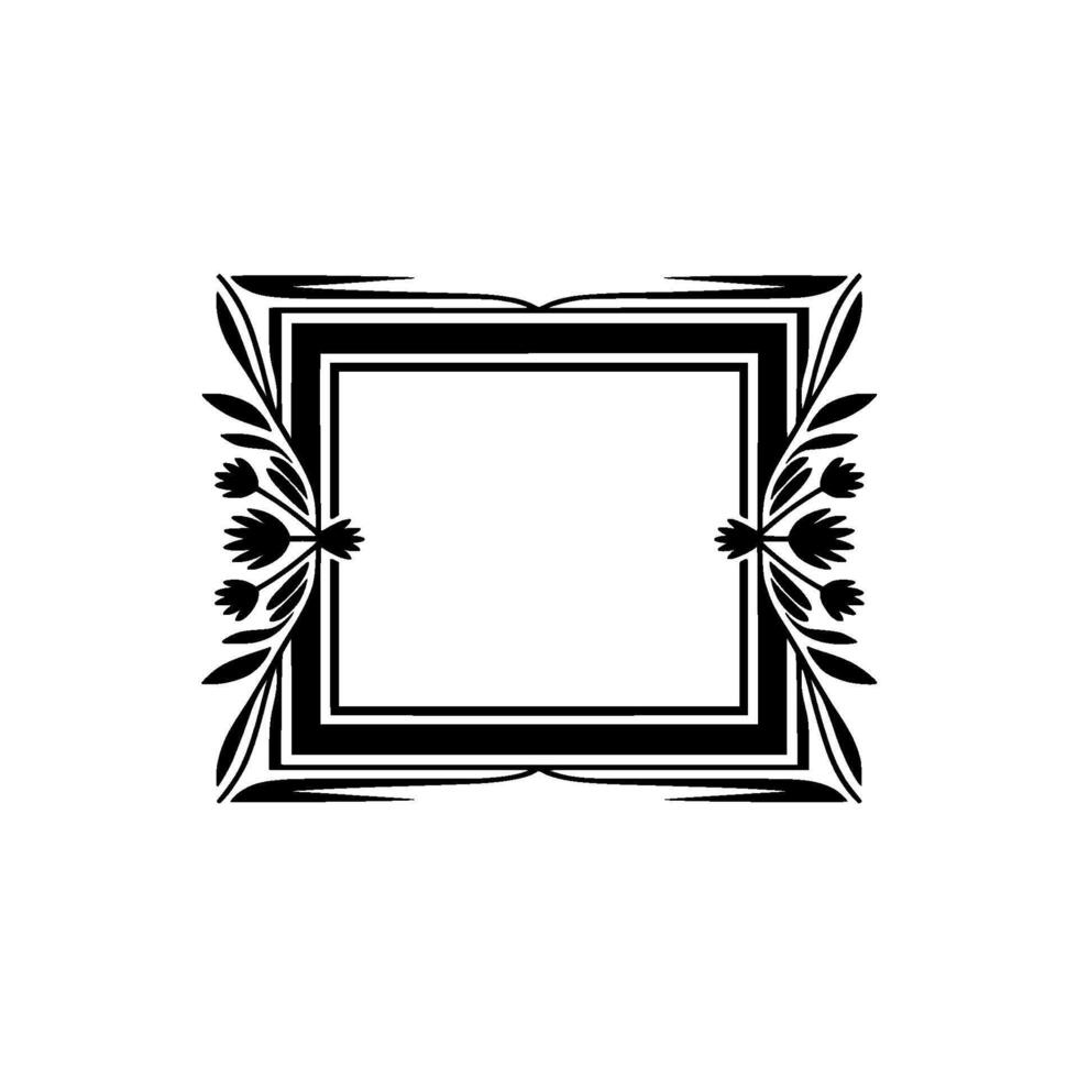 Elegant Floral Frame, Vintage , Minimalist Border, Square vector