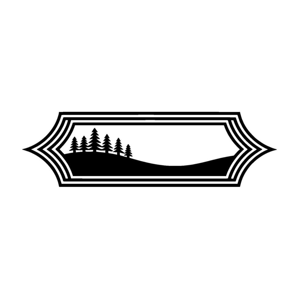 Minimalist Landscape Emblem, Scenic Silhouette - Forest vector