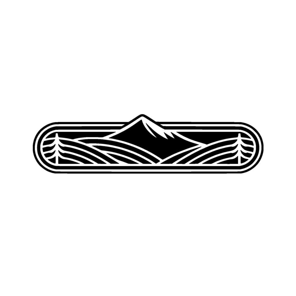 Mountain Silhouette Badge - Wilderness Adventure Emblem vector