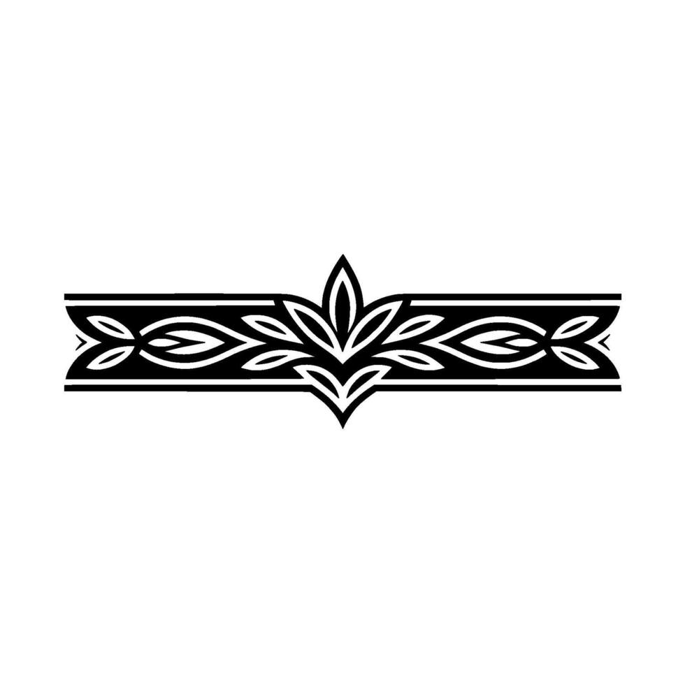 Elegant Black Ornamental Border, Leaf Motif vector