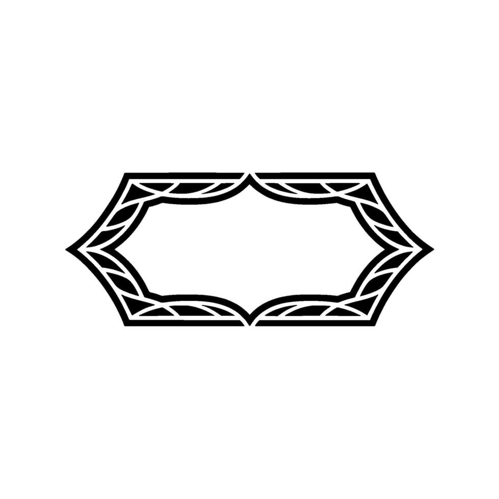 Geometric Hexagonal Frame, Art Deco Style, Hexagon vector