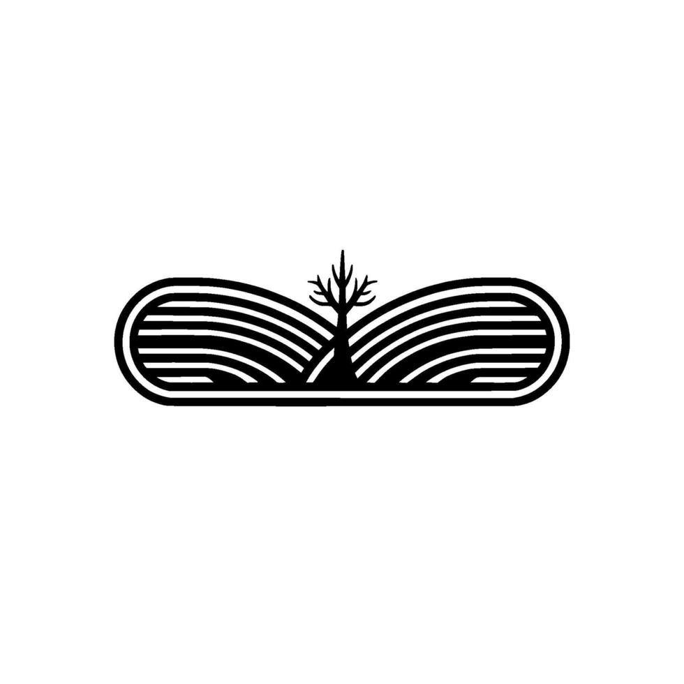 Minimalist Landscape Emblem Growth, Horizon, and Serenity, Silhouette vector