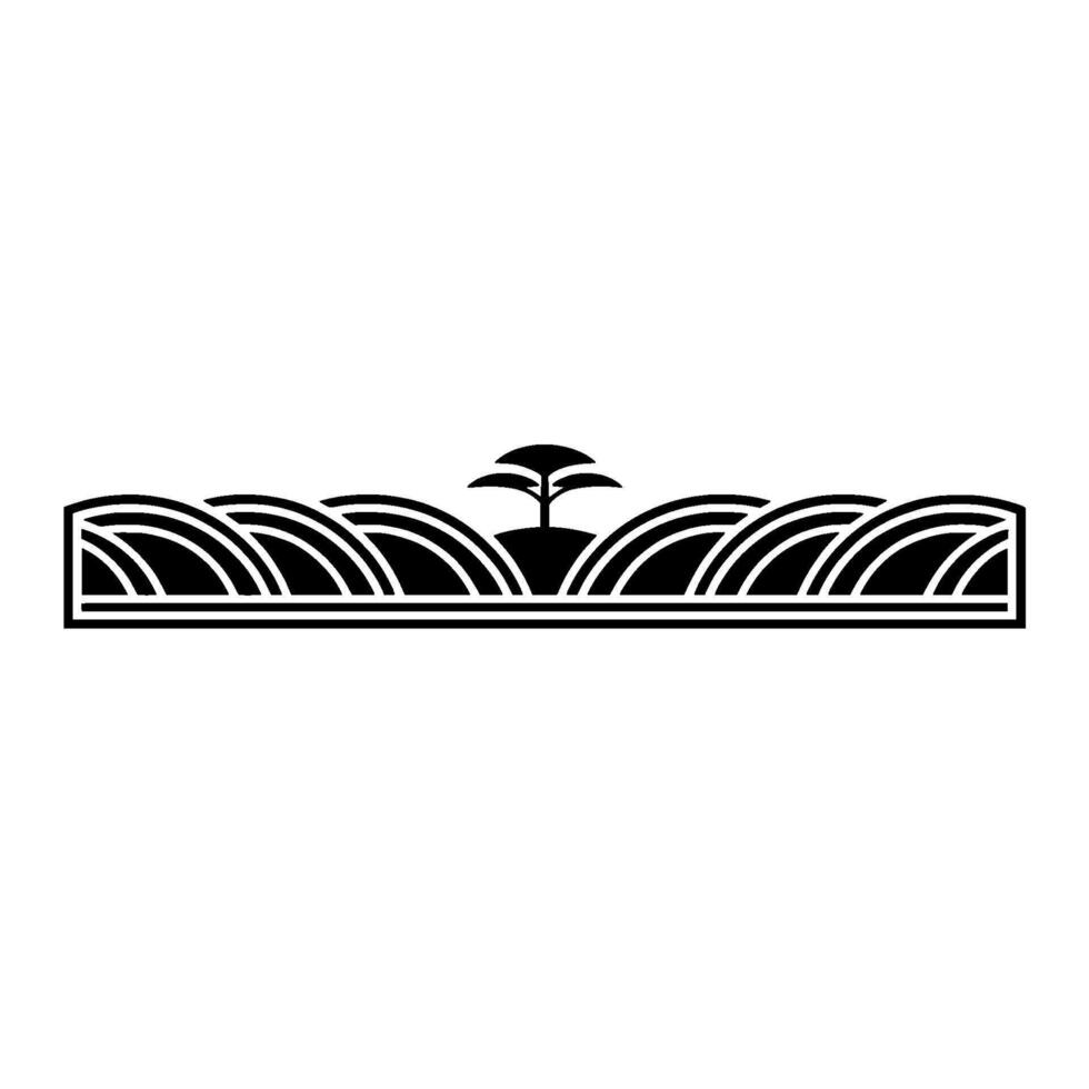 Minimalist Japanese Landscape Border, Geometric Harmony vector