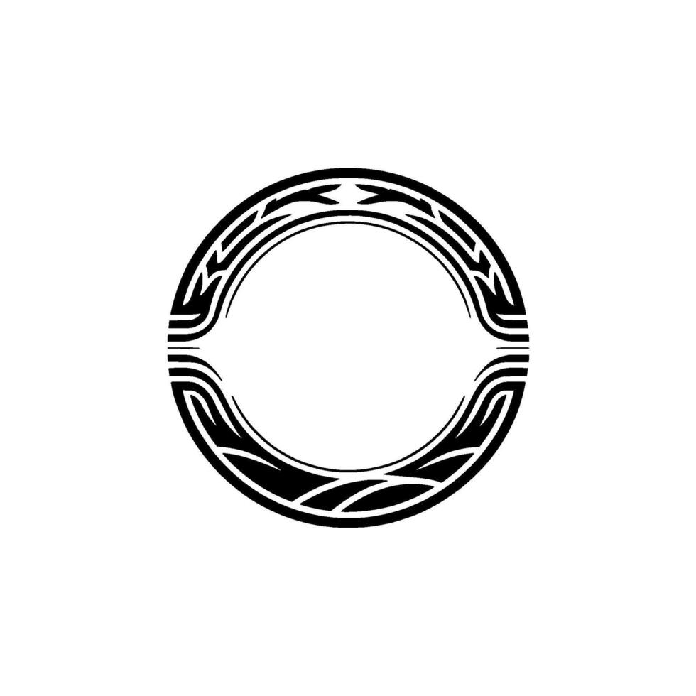 Tribal Circle Emblem, Intricate Black vector