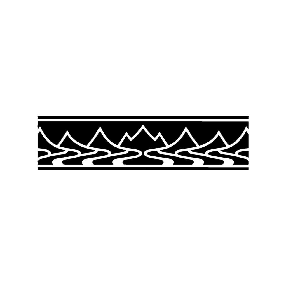 Geometric Wave Border, Minimalist , Black White, Line vector