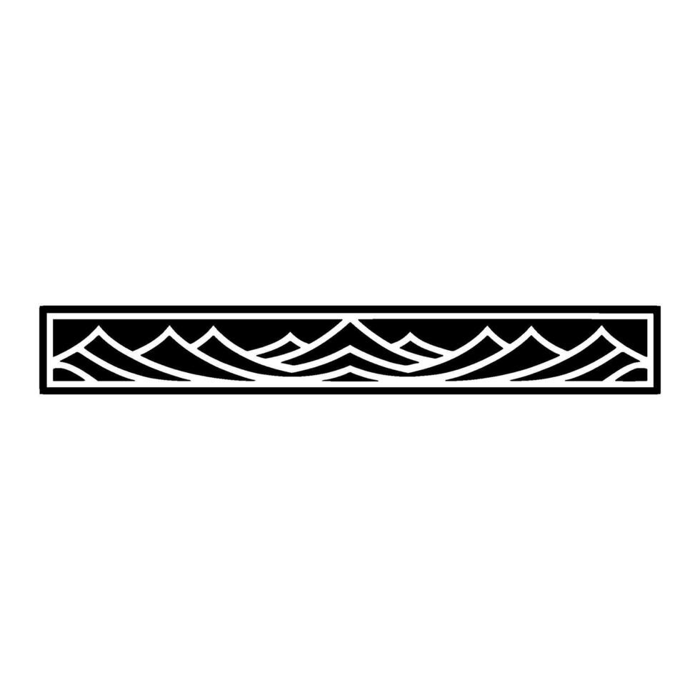 Stylized Wave Border, Geometric Horizon, Minimalist, Abstract vector