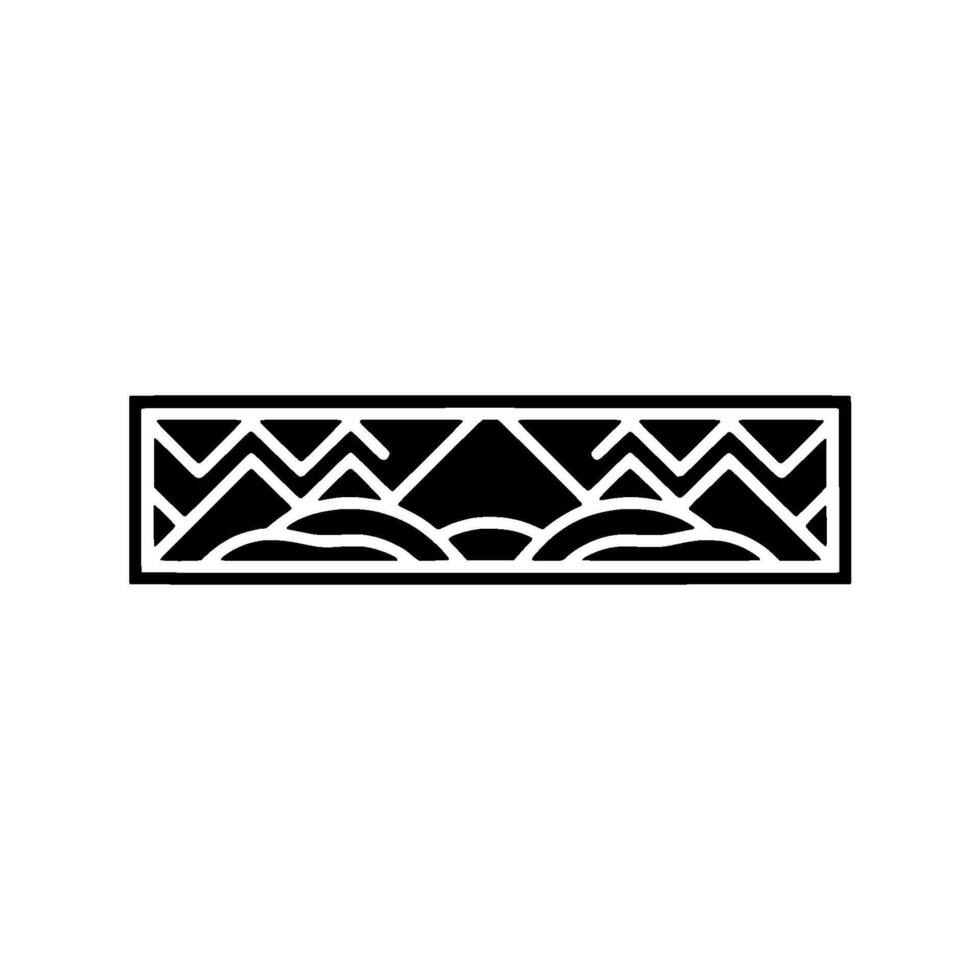Geometric Mountainscape Emblem, Minimalist, Abstract vector