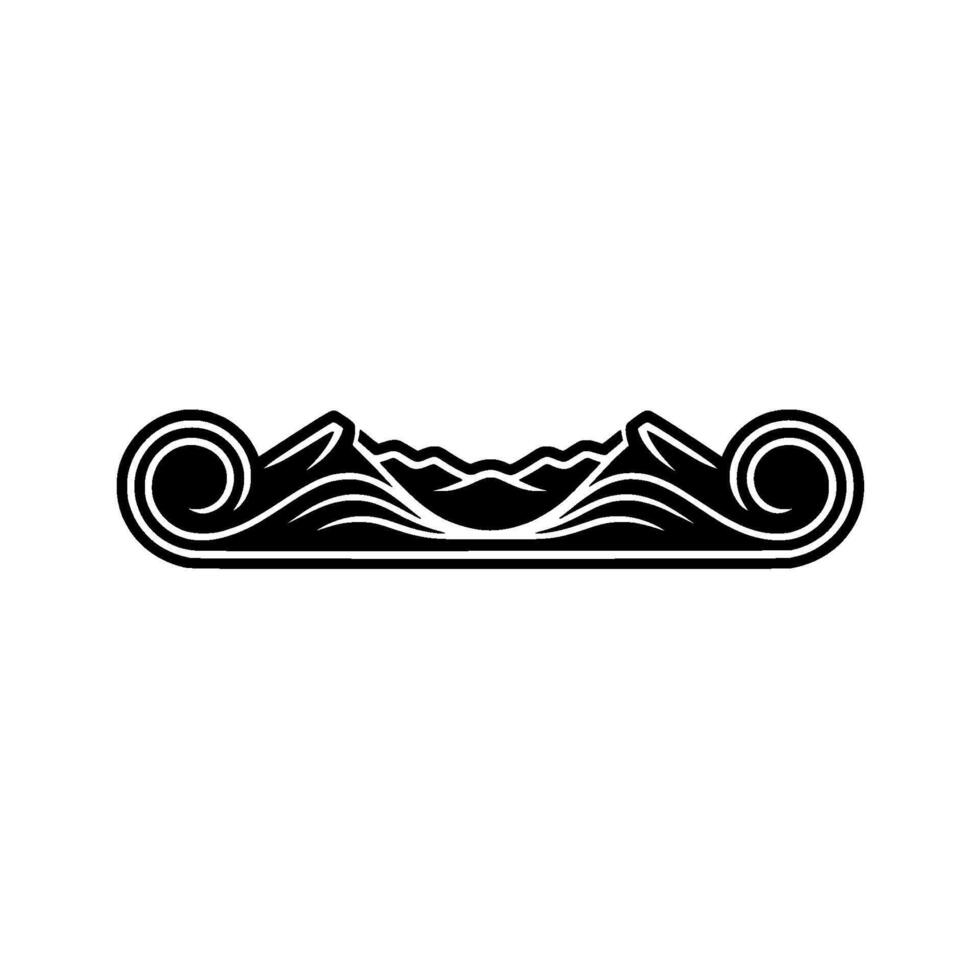 Stylized Mountain Wave Emblem, Minimalist Landscape vector