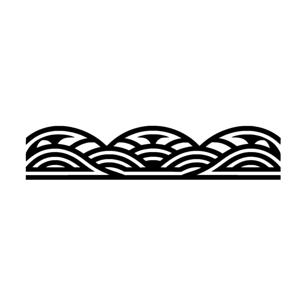 Minimalist Wave Crest Border, Geometric Tranquility vector