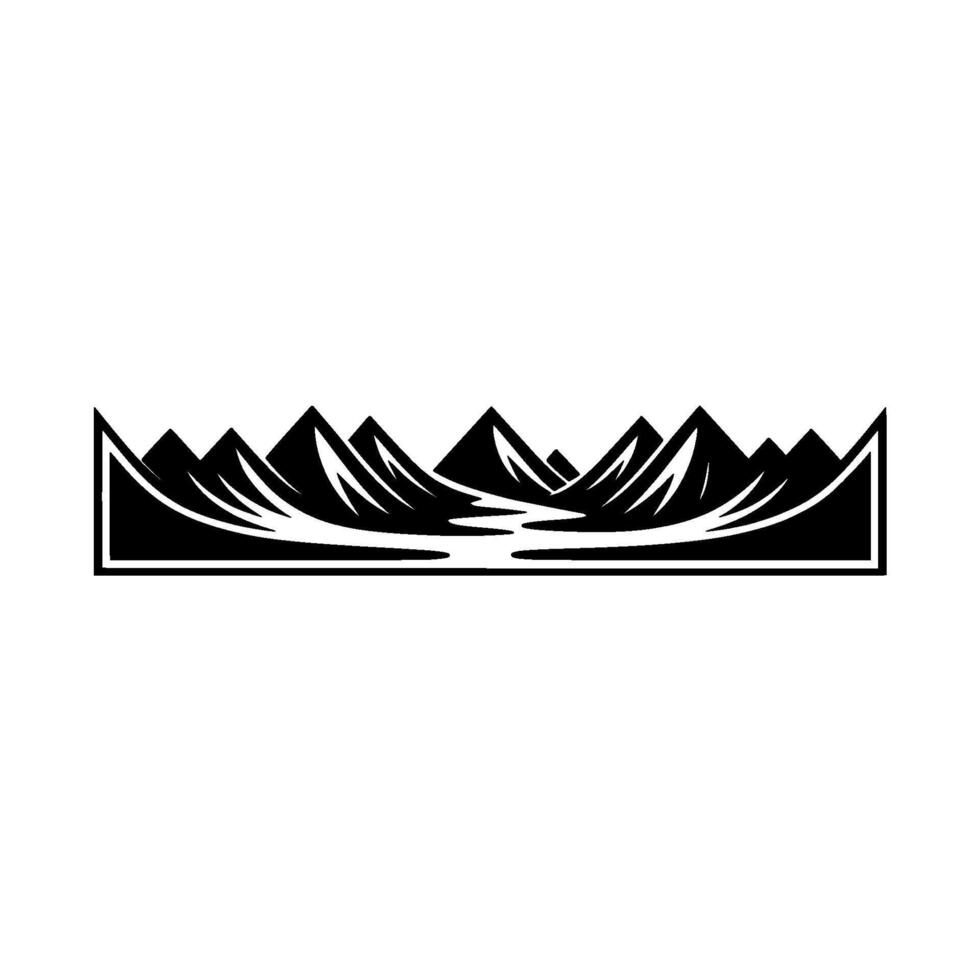 Monumental Peaks, Serene Landscape Emblem vector