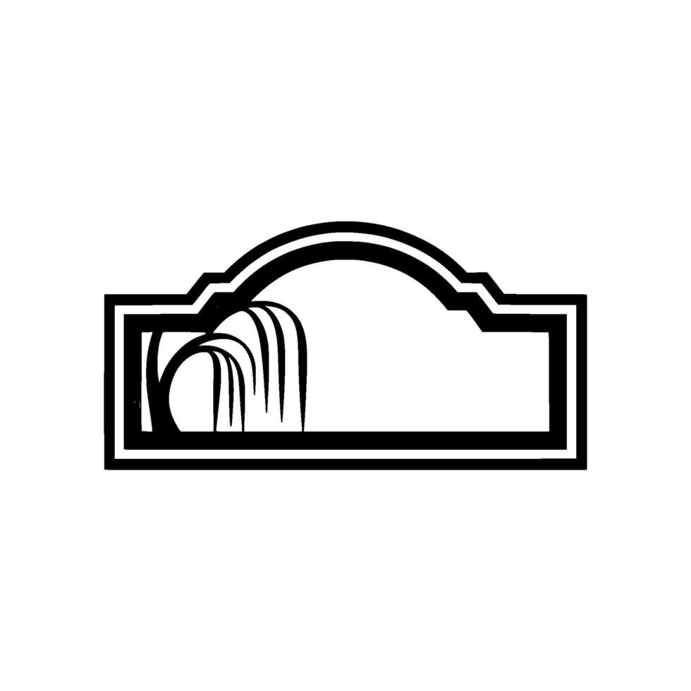Minimalist Landscape Emblem, Serene Horizon, Arch vector