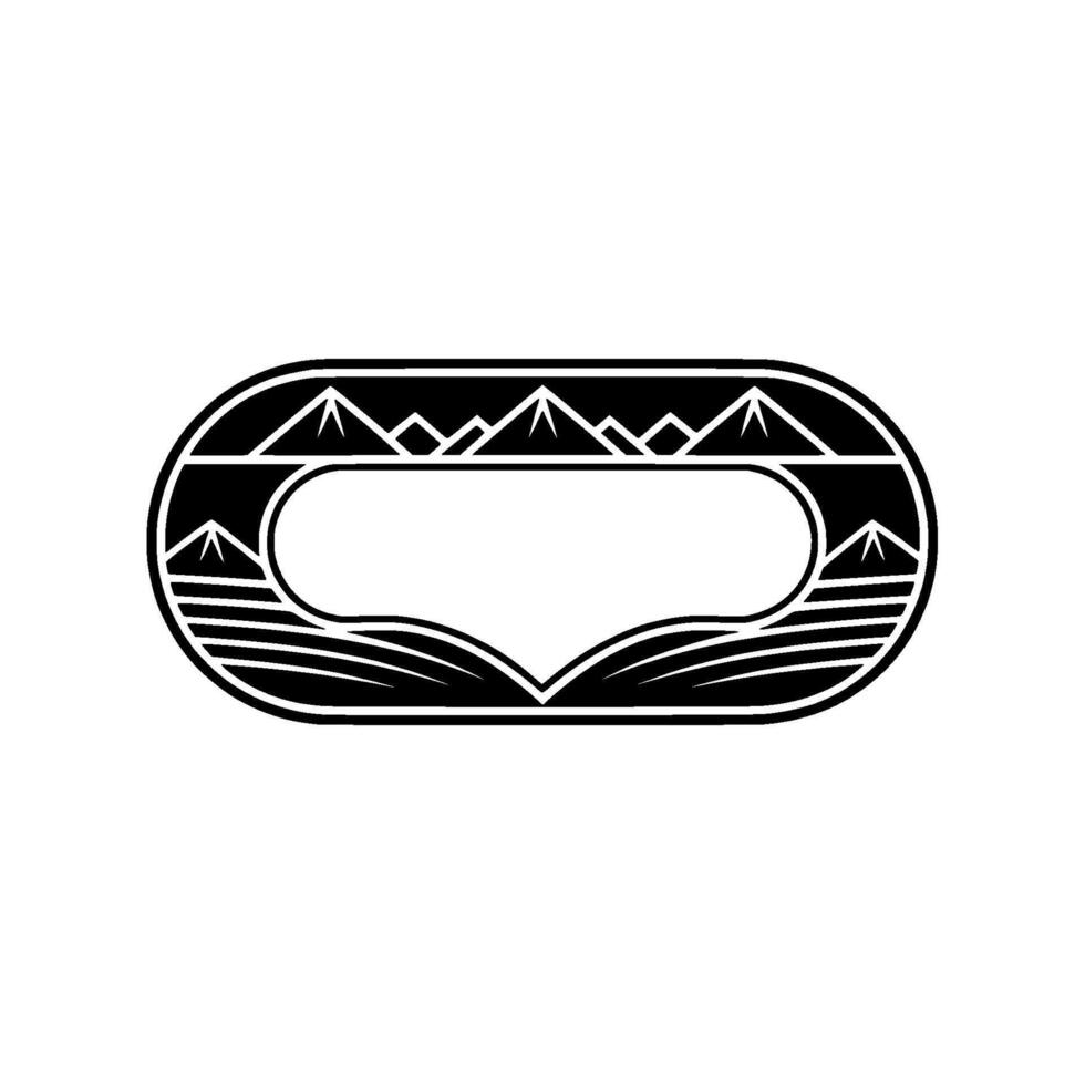 Vintage Mountainscape Emblem, Minimalist vector