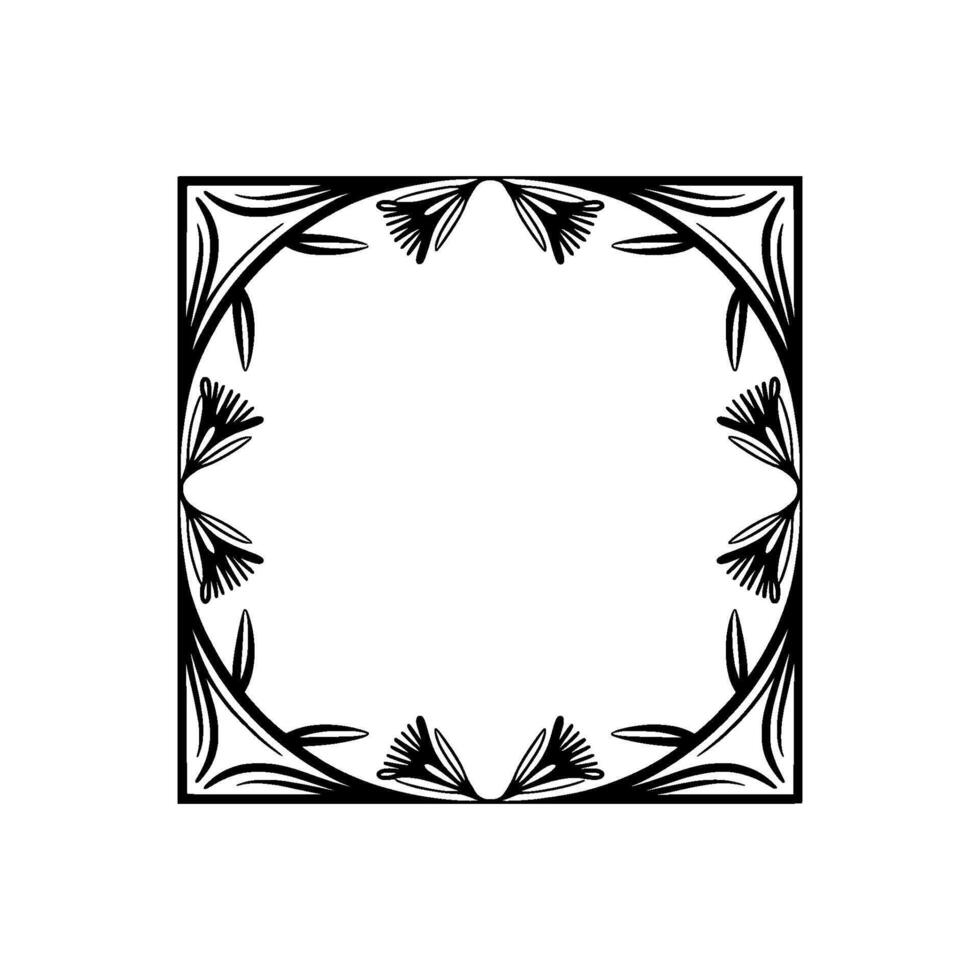 Art Deco Botanical Frame, Elegant Vintage - Floral vector
