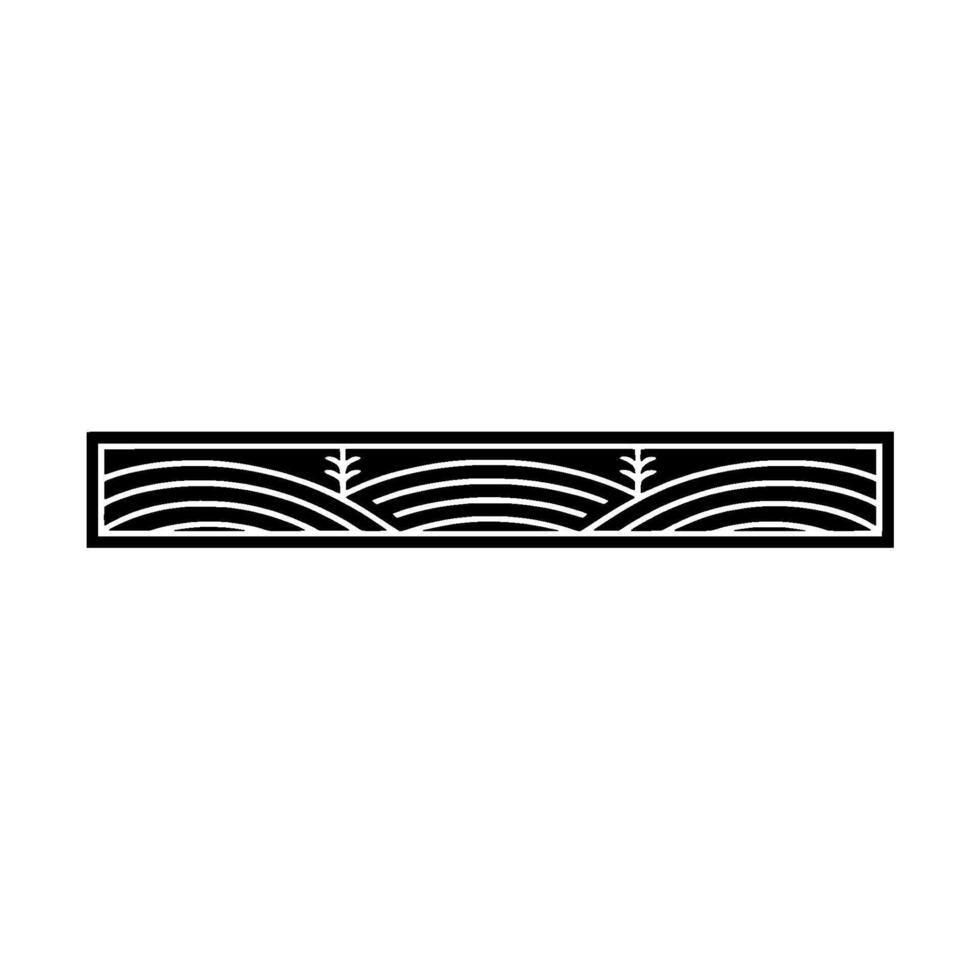Minimalist Japanese Landscape Border, Serene Geometric vector