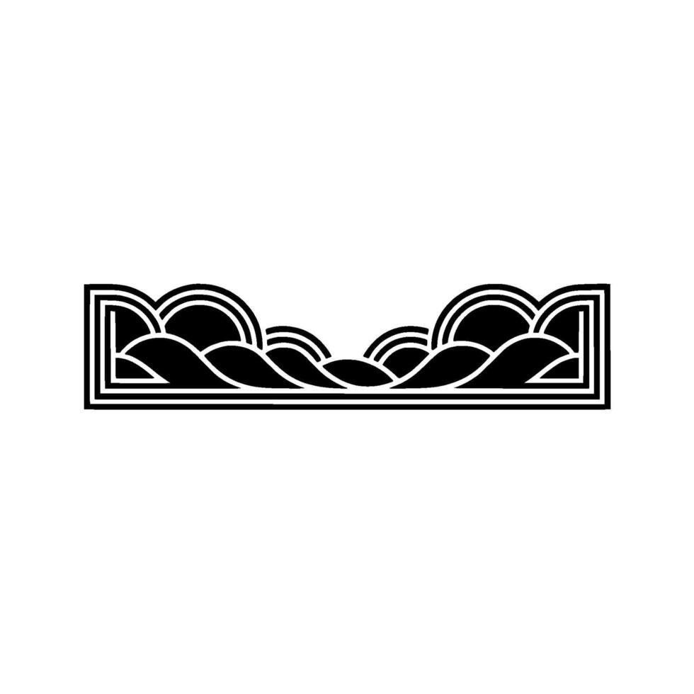 Geometric Horizon Stylized Wave Landscape vector