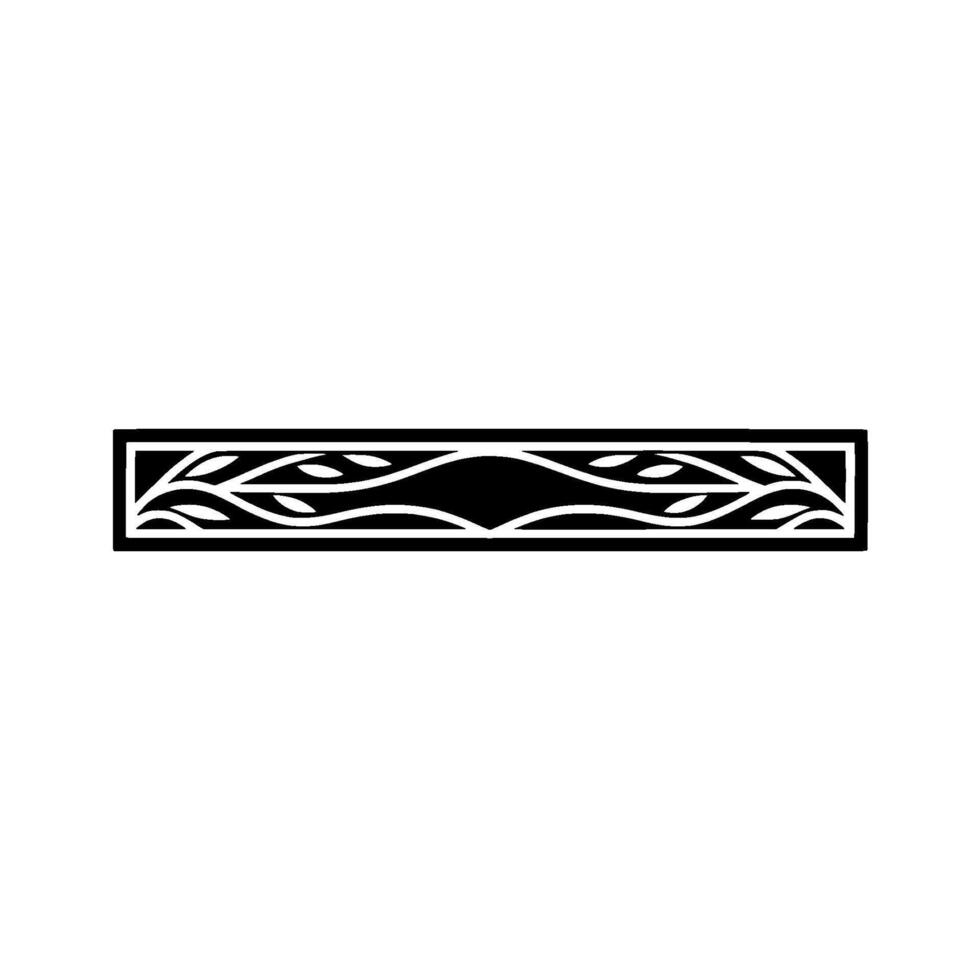 Elegant Botanical Border, Art Deco Style, Leaf vector