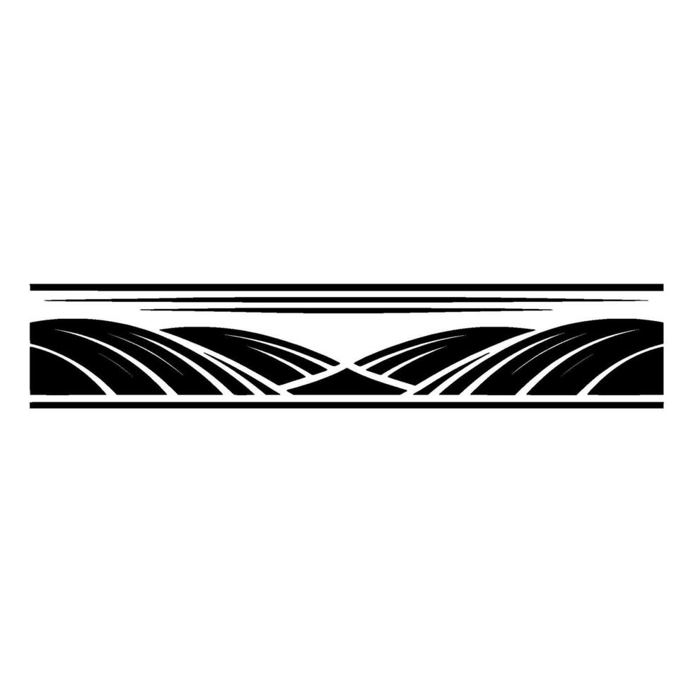 Stylized Landscape Border, Minimalist Horizon vector
