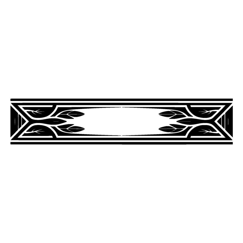 Art Deco Botanical Border, Elegant Element - Leaves vector