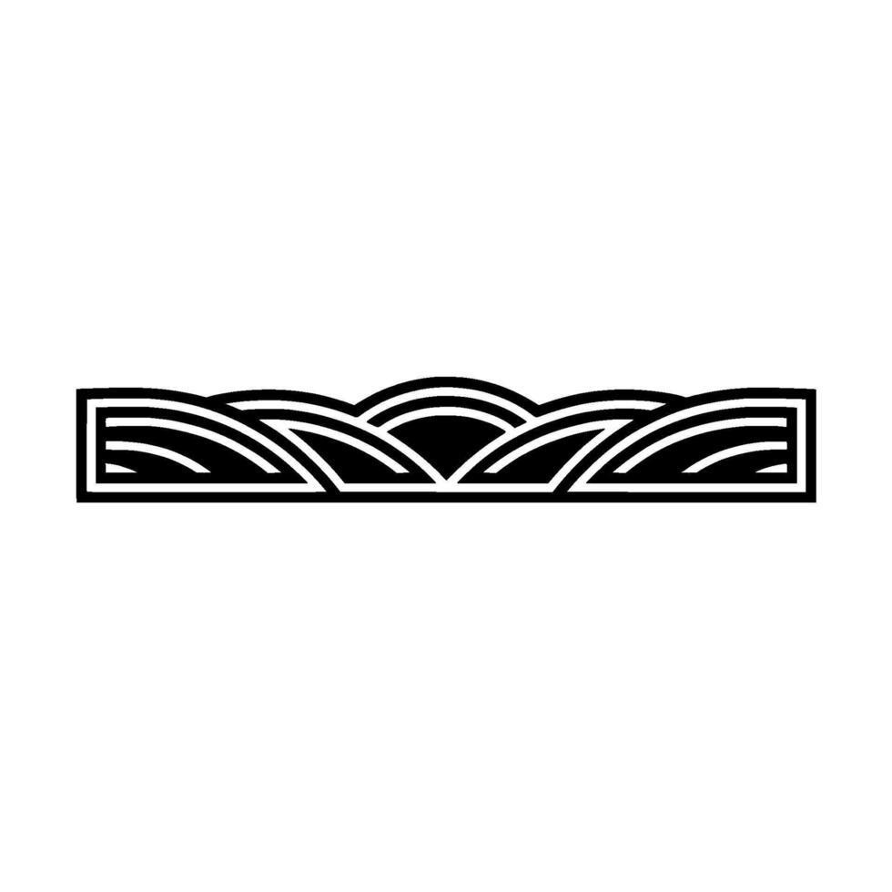 Geometric Wave Border, Art Deco Style - Decorative vector