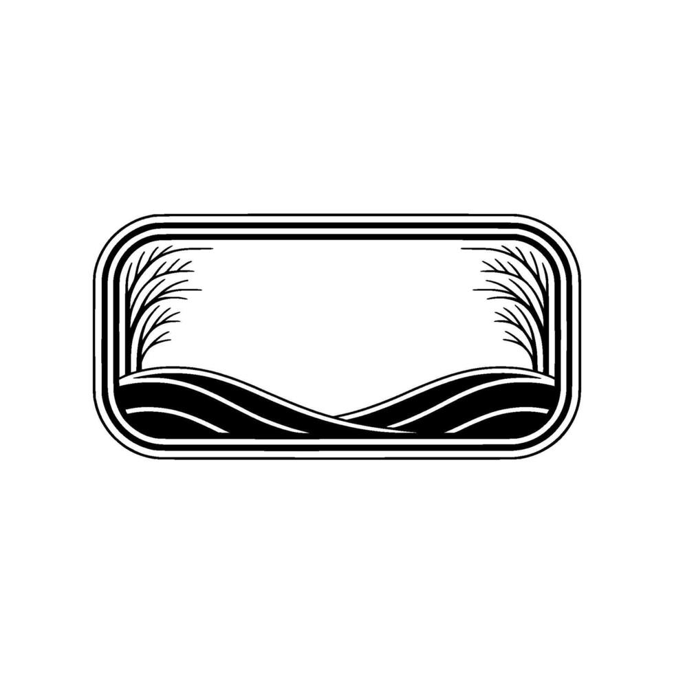 Minimalist Landscape Emblem, Vintage Style - Silhouette vector