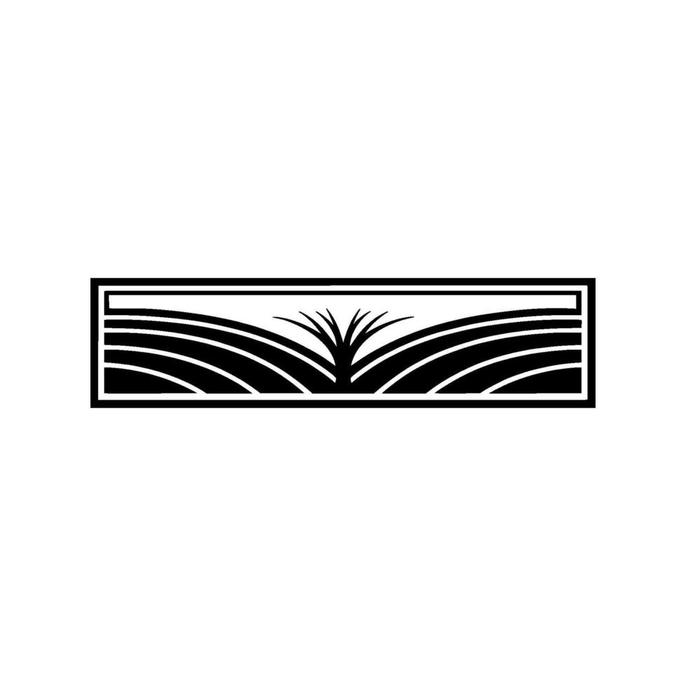Minimalist Landscape Emblem, Agricultural Symbol, Serene Horizon vector