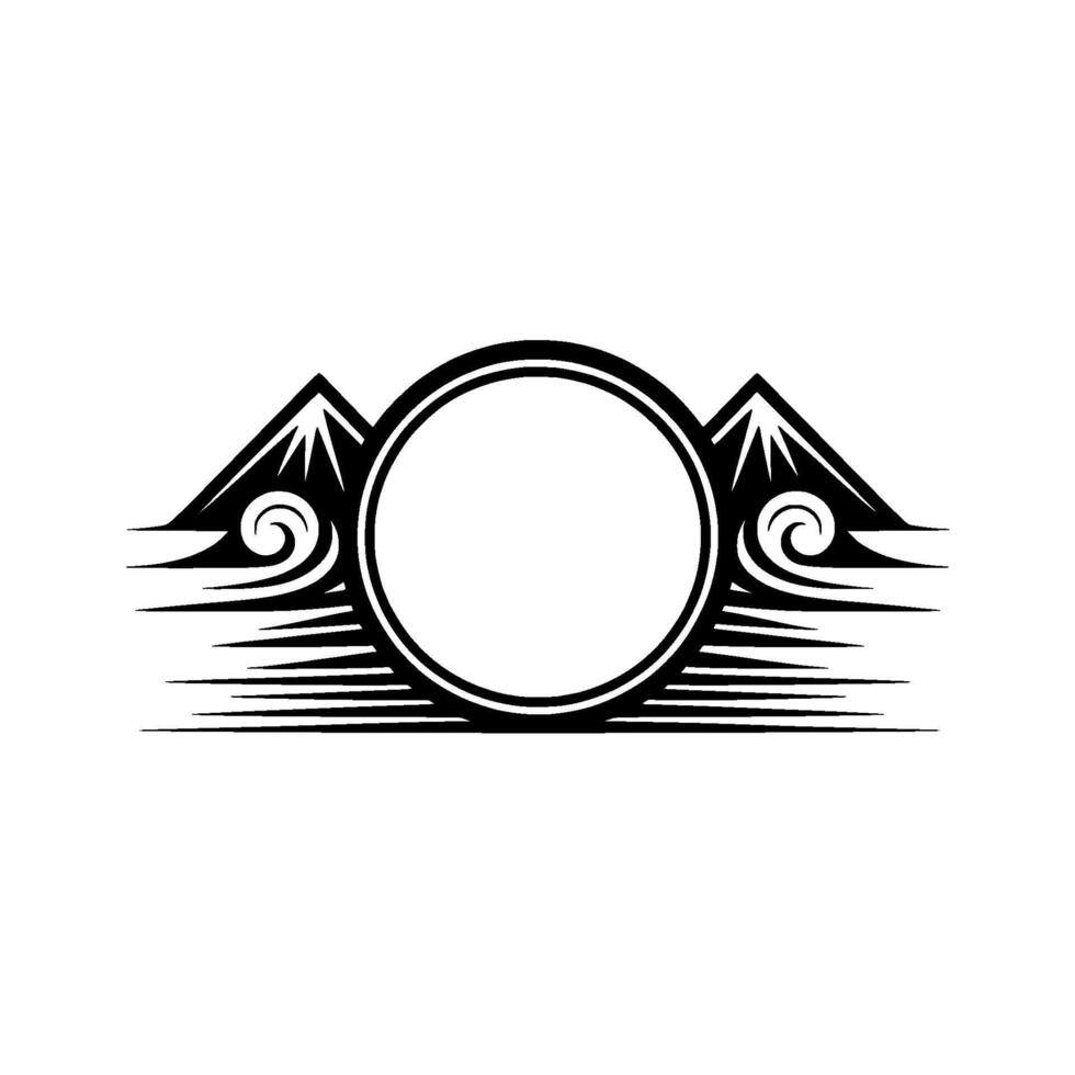 Tribal Circle Emblem, Vintage , Minimalist vector
