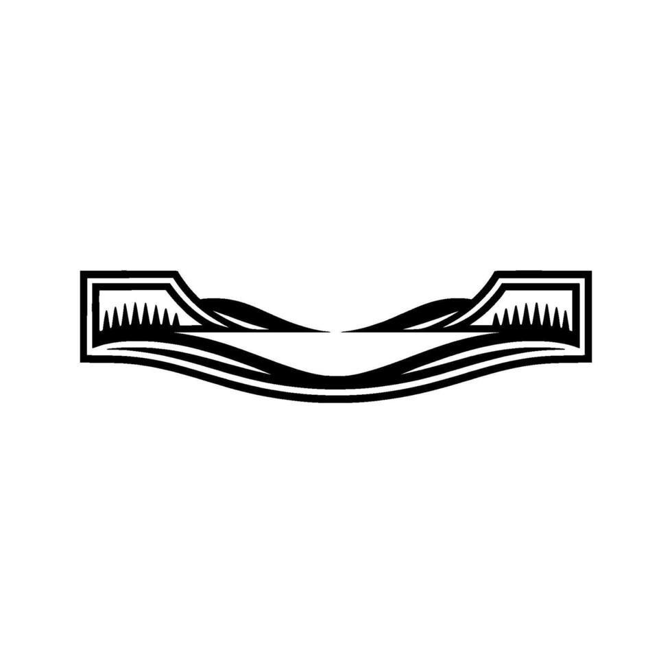 Minimalist Mountain Silhouette, Horizon Line Emblem vector