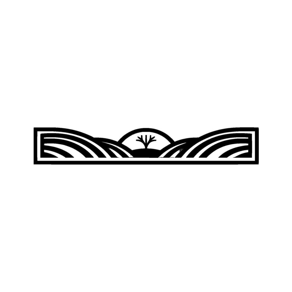 Minimalist Landscape Emblem, Serene Horizon, Nature vector