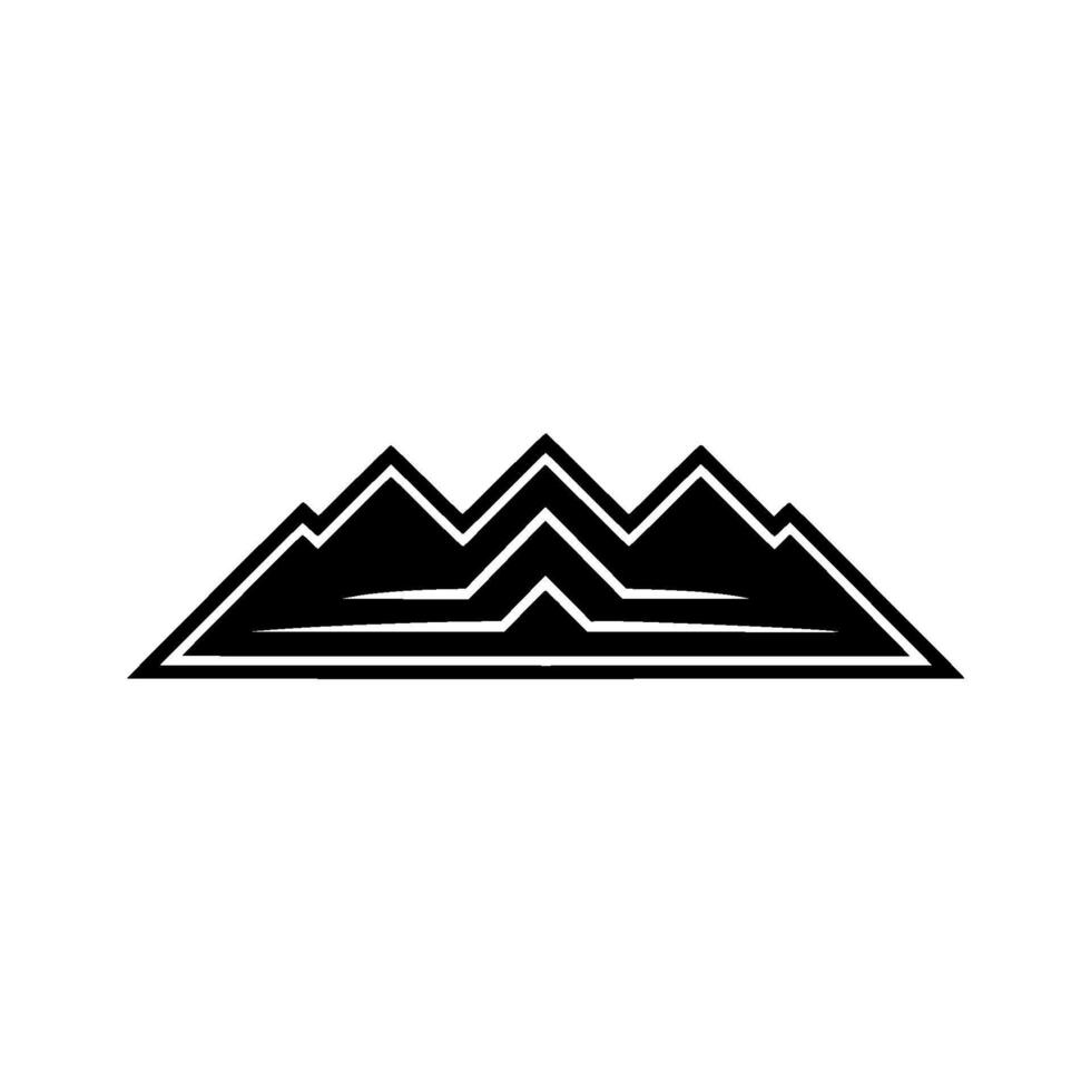 Geometric Mountain Range, Minimalist Silhouette, Outline vector