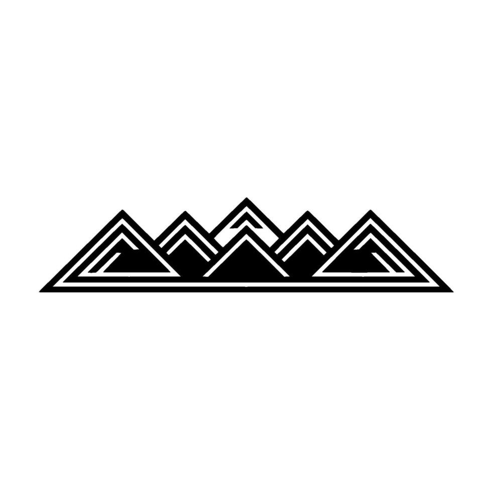 Geometric Mountain Range, Minimalist Silhouette, Elevated Perspective vector
