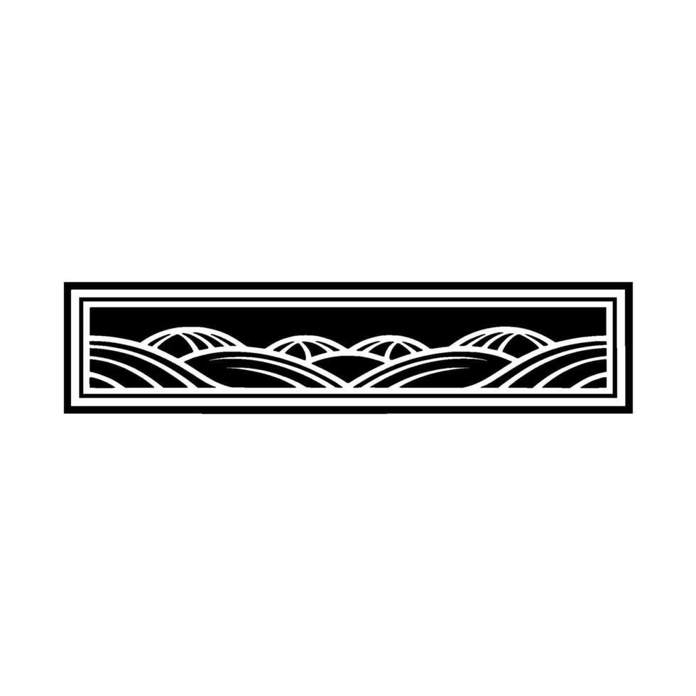 Stylized Horizon Minimalist Landscape Emblem - Geometric vector