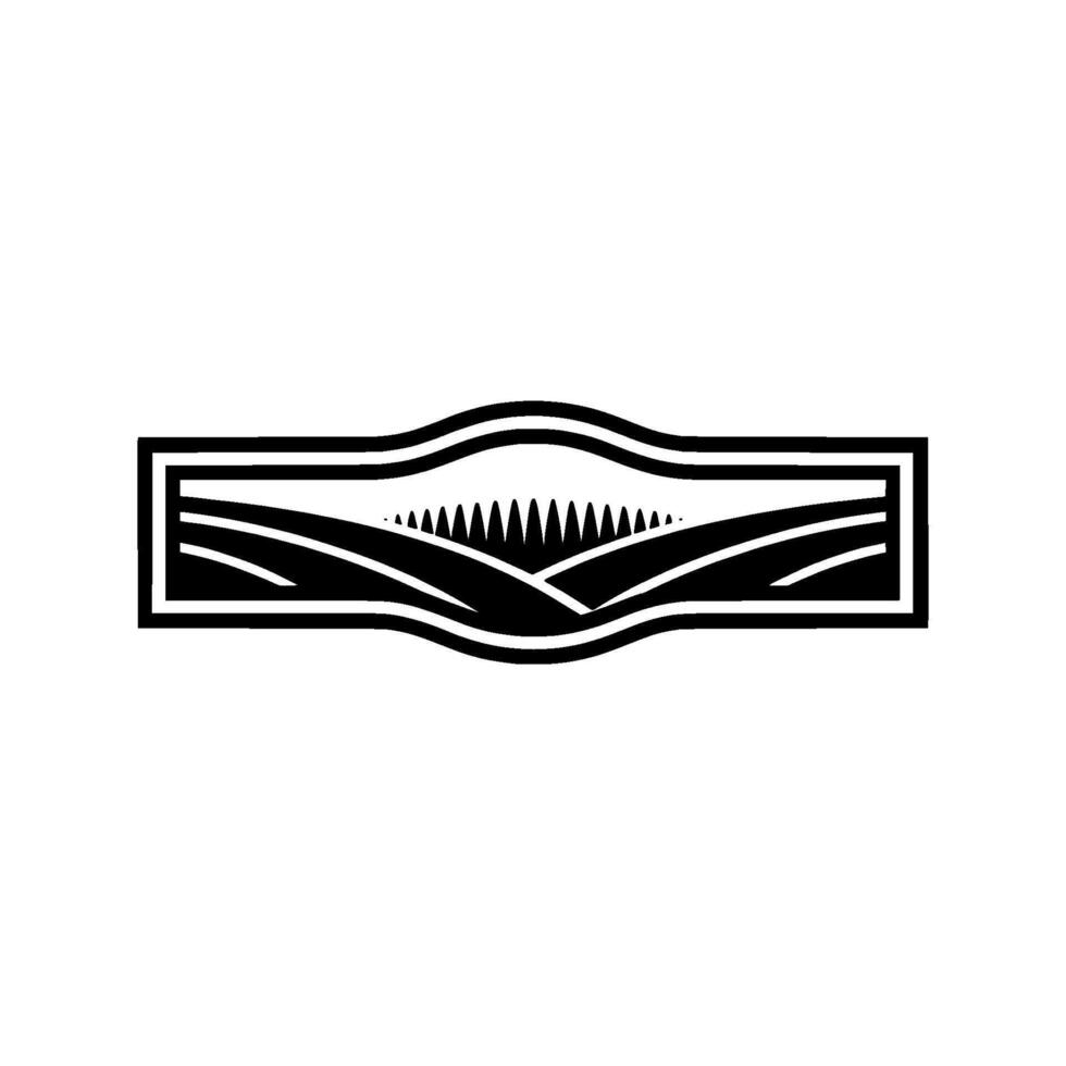 Minimalist Landscape Emblem, Serene Horizon, Texture vector
