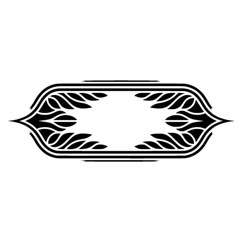 Elegant Black White Ornamental Frame, Vintage vector