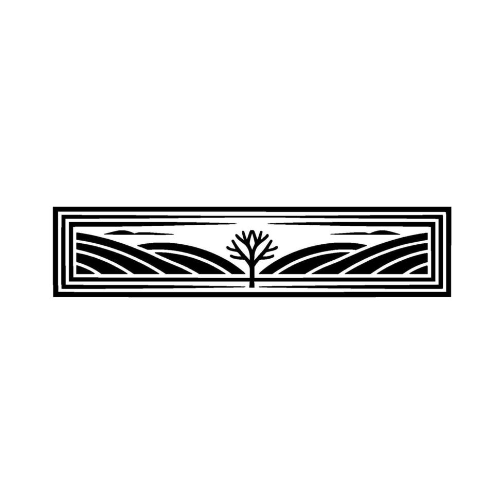 Serene Landscape Emblem, Minimalist - Hills vector