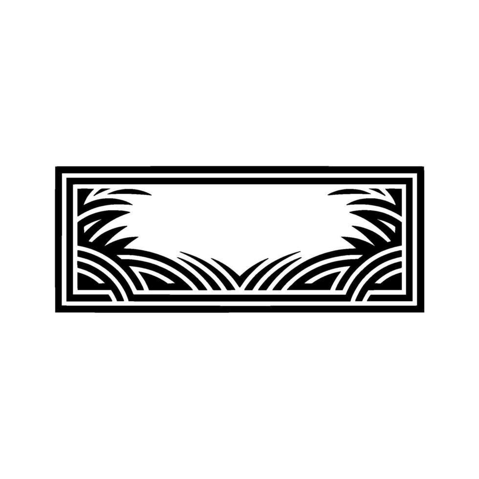 Geometric Grassscape Emblem, Minimalist vector