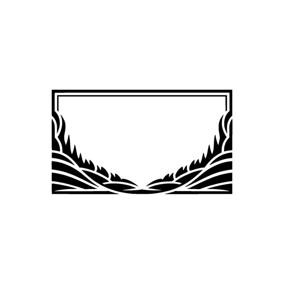 Geometric Mountainscape Frame, Minimalist, Mountain vector