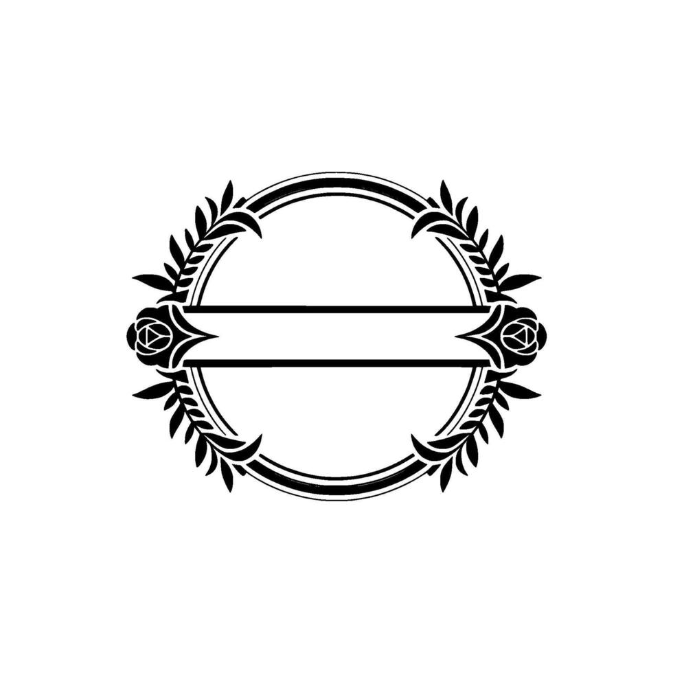 Elegant Floral Emblem, Vintage , Minimalist Frame vector