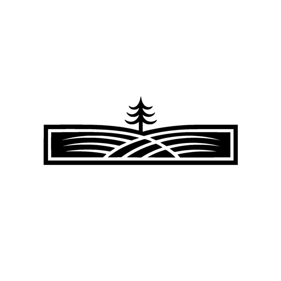 Minimalist Landscape Emblem Evergreen Resilience vector