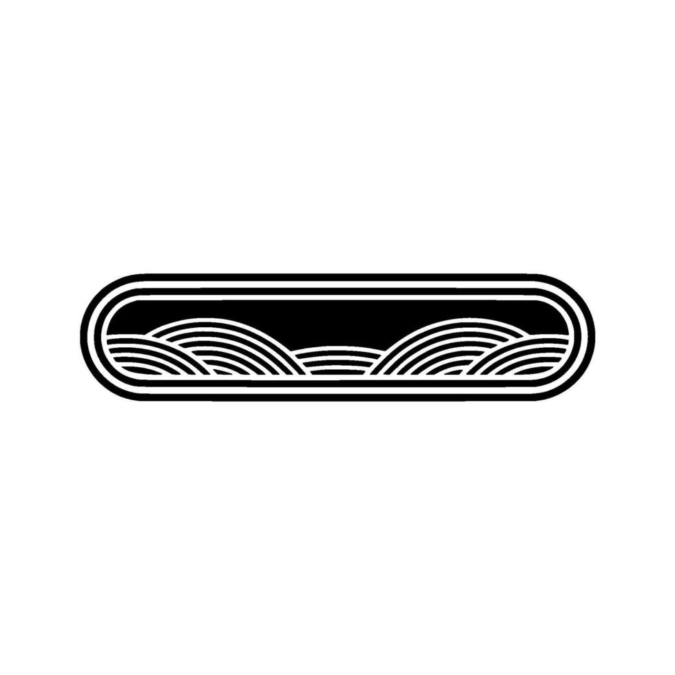 Minimalist Wave Crest Emblem, Tranquil Horizon, Abstract vector