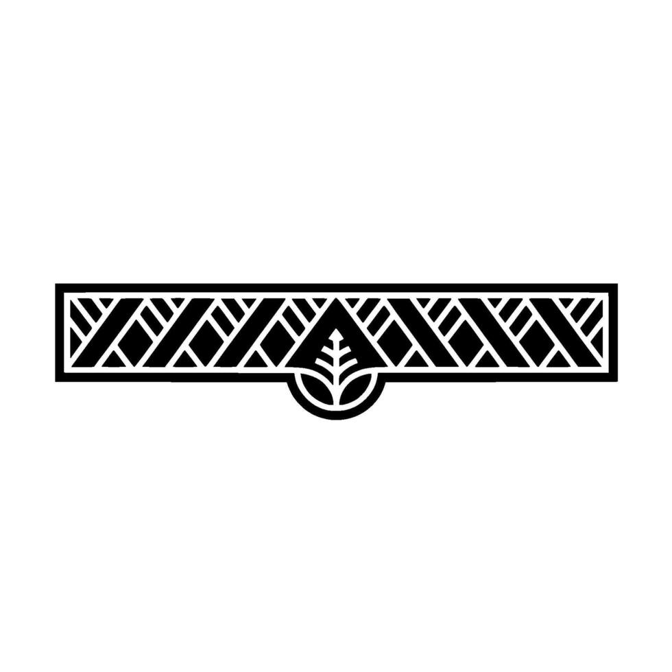 Geometric Leaf Border, Art Deco Style, Stylized vector